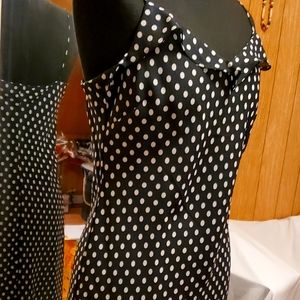 DRESS BY SHARON, SIZE 13/14, POLKA DOT, BLACK AND WHITE, PERFECT CONDITION